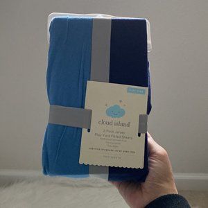 Cloud Island Baby 2pk Jersey Play Yard Blue Fitted Sheets Cotton